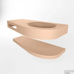 MONDIAZ RIVA 100cm Wastafel Met Planchet Kleur Rosee. Wastafel DULCET Rechts 0 Kraangaten Kleur Rosee. -Zalig Baden Verkoopwinkel riva planchet rosee dulcet rosee google 1 0003