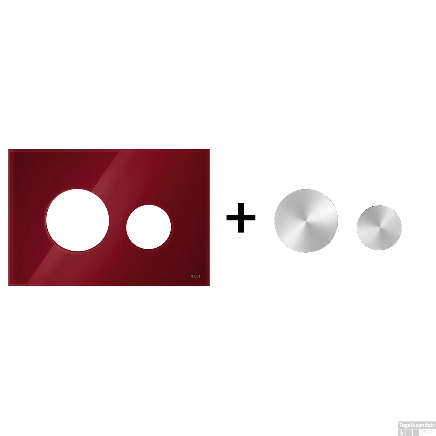 Drukplaat Front En Toetsen TECE Loop Voor WC-Bediening Glas Robijnrood 9 Drukplaat Front En Toetsen TECE Loop Voor WC-Bediening Glas Robijnrood - Afbeelding 9