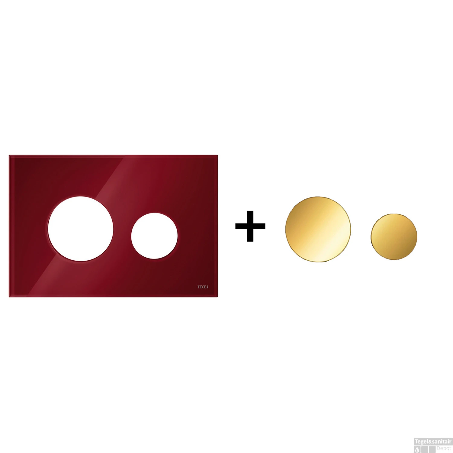 Drukplaat Front En Toetsen TECE Loop Voor WC-Bediening Glas Robijnrood 2 Drukplaat Front En Toetsen TECE Loop Voor WC-Bediening Glas Robijnrood - Afbeelding 2