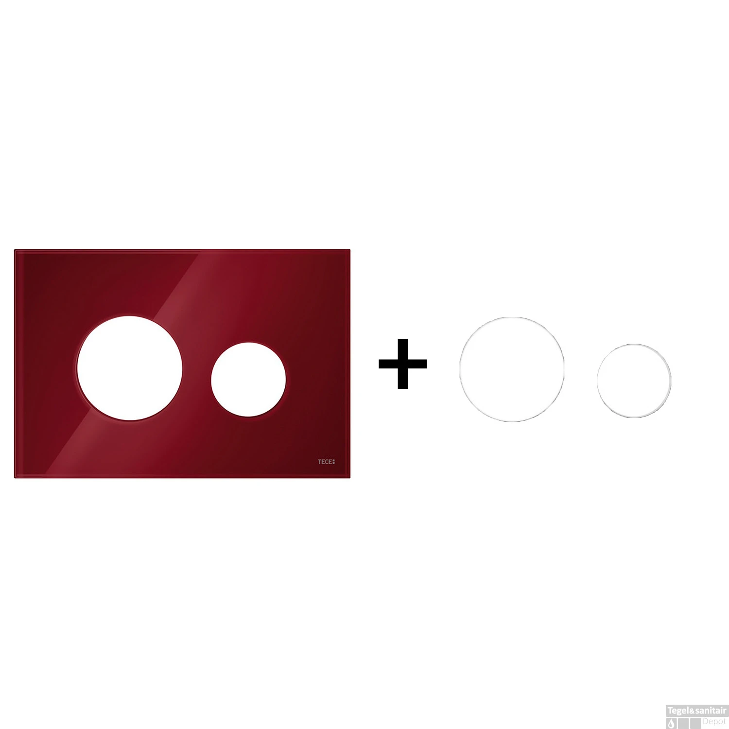 Drukplaat Front En Toetsen TECE Loop Voor WC-Bediening Glas Robijnrood 4 Drukplaat Front En Toetsen TECE Loop Voor WC-Bediening Glas Robijnrood - Afbeelding 4