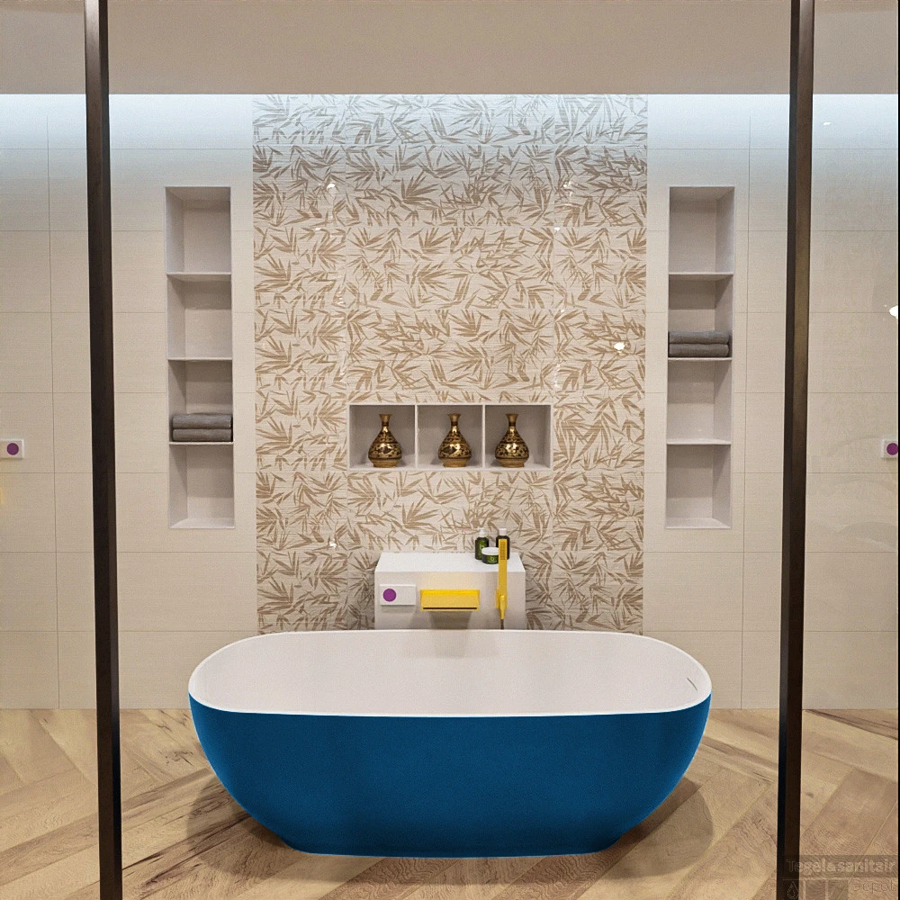 ROCK Vrijstaand Bad 170x70cm Kleur Jeans / Talc 3 ROCK Vrijstaand Bad 170x70cm Kleur Jeans / Talc - Afbeelding 3