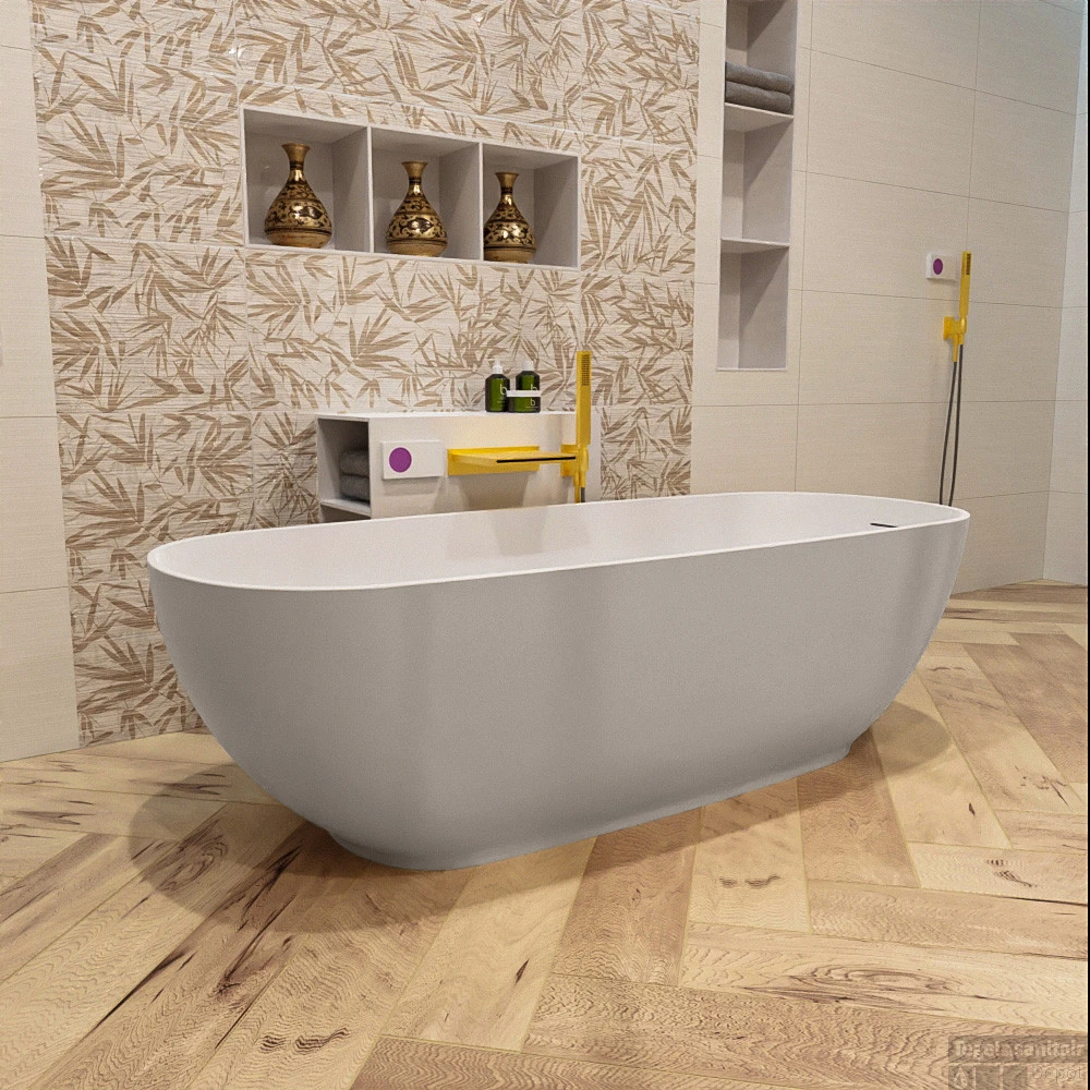 ROCK Vrijstaand Bad 170x70cm Kleur Linen / Talc 4 ROCK Vrijstaand Bad 170x70cm Kleur Linen / Talc - Afbeelding 4