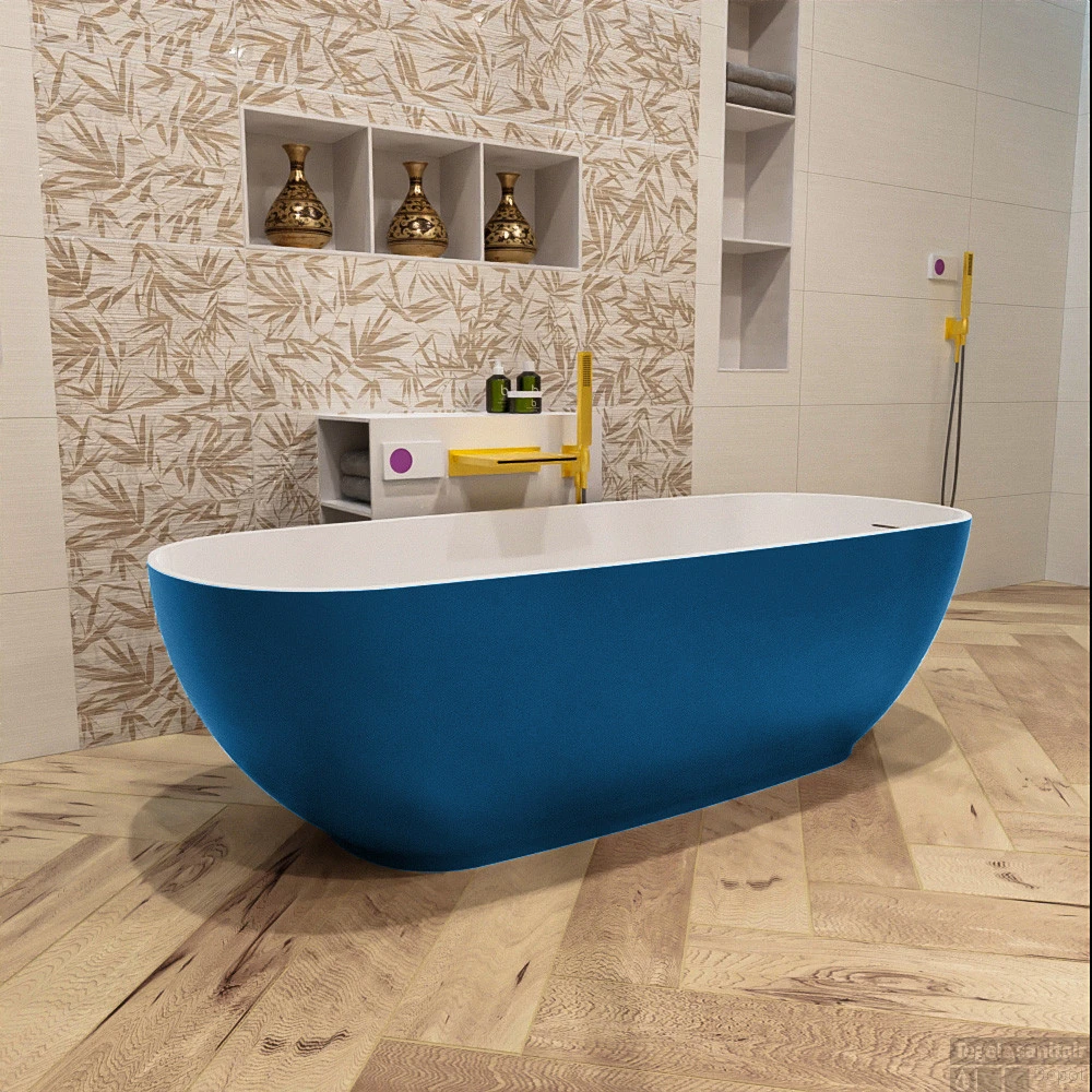 ROCK Vrijstaand Bad 170x70cm Kleur Jeans / Talc 4 ROCK Vrijstaand Bad 170x70cm Kleur Jeans / Talc - Afbeelding 4