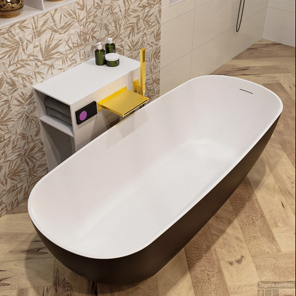 ROCK Vrijstaand Bad 170x70cm Kleur Urban / Talc 6 ROCK Vrijstaand Bad 170x70cm Kleur Urban / Talc - Afbeelding 6