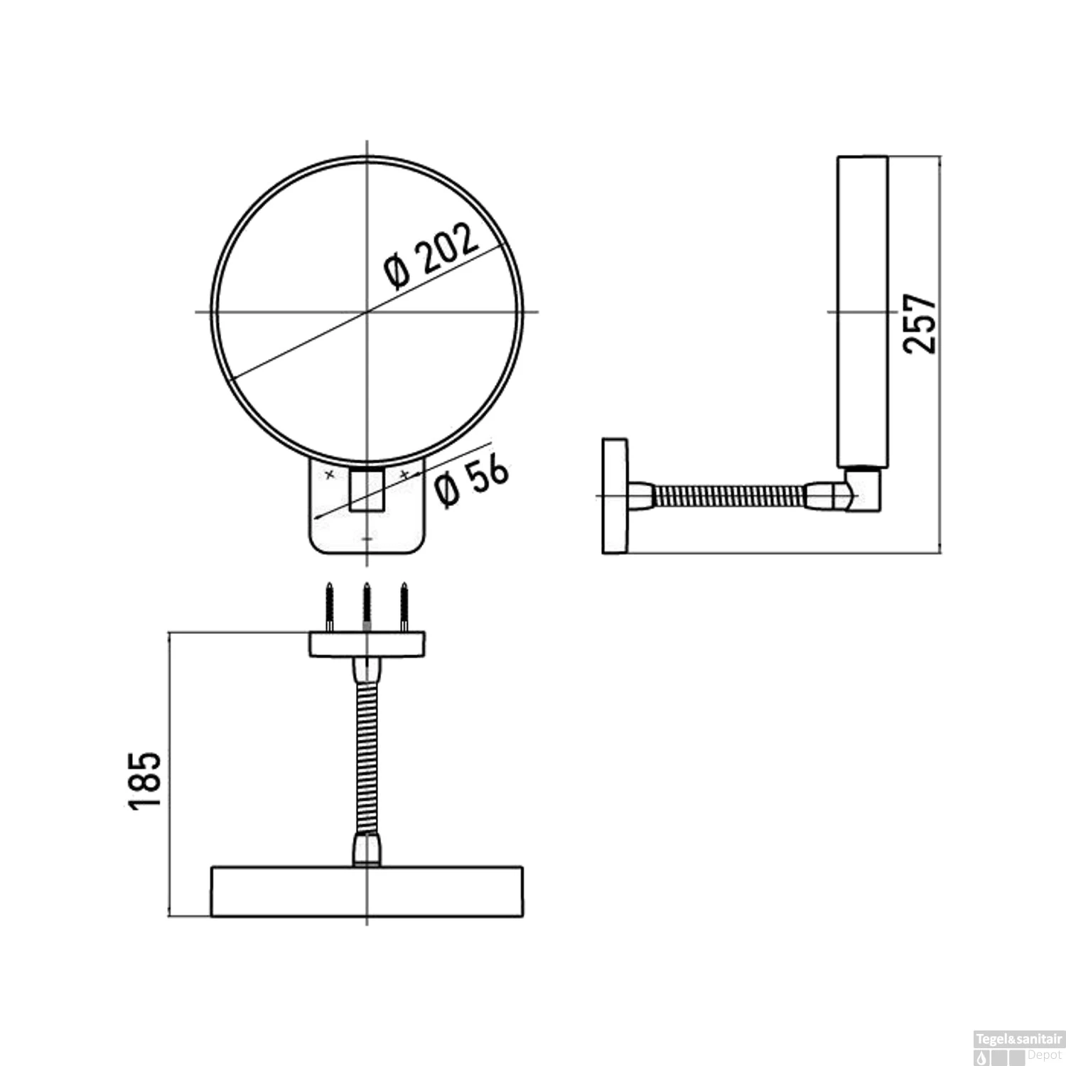 Scheerspiegel Emco Rond Ø20cm Met Flexarm Chroom 2 Scheerspiegel Emco Rond Ø20cm Met Flexarm Chroom - Afbeelding 2