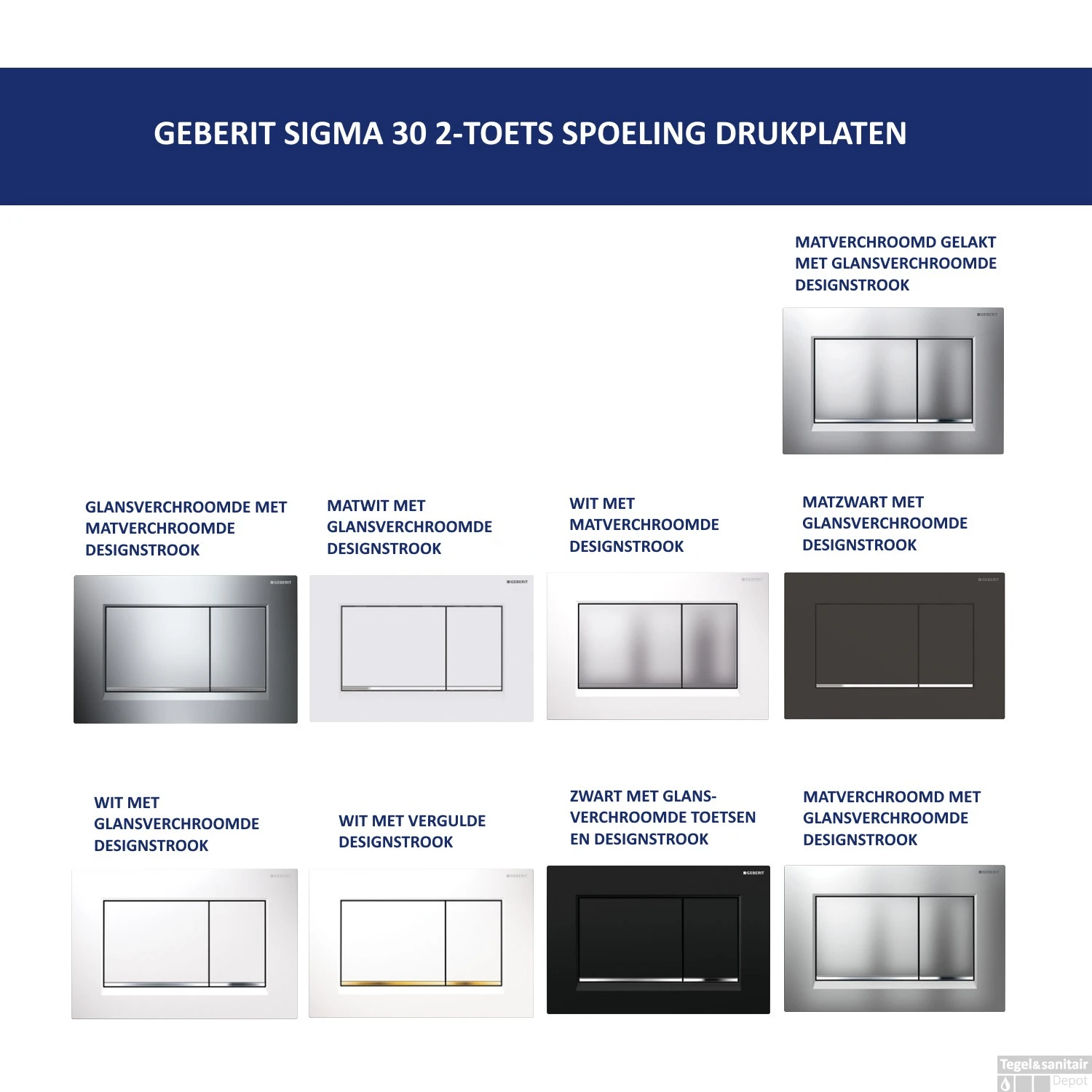 Drukplaat Geberit Sigma 30 DF Chroom 2 Drukplaat Geberit Sigma 30 DF Chroom - Afbeelding 2