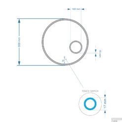 Spiegel Gliss Design Sol Rond 60cm Met LED Verlichting -Zalig Baden Verkoopwinkel sol 60