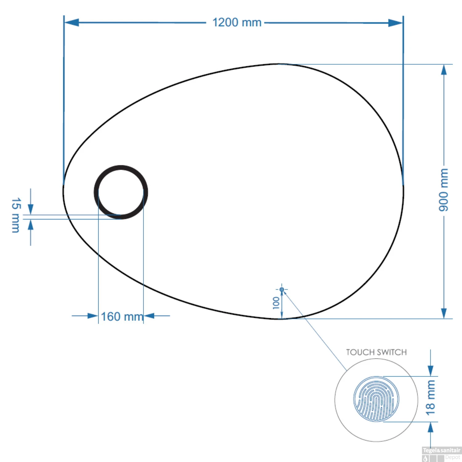 Badkamerspiegel Gliss Atlas 120x90cm Verticaal LED Incl. Verwarming 3 Badkamerspiegel Gliss Atlas 120x90cm Verticaal LED Incl. Verwarming - Afbeelding 3