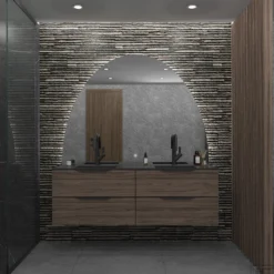 Spiegel Gliss Design Eos 120x120cm Met Ronding Naar Boven