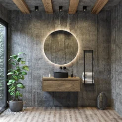 Spiegel Boss & Wessing Star Rond Met LED 80 Cm Mat Wit -Zalig Baden Verkoopwinkel spiegel boss wessing star rond met led 80 cm mat wit sfeer2