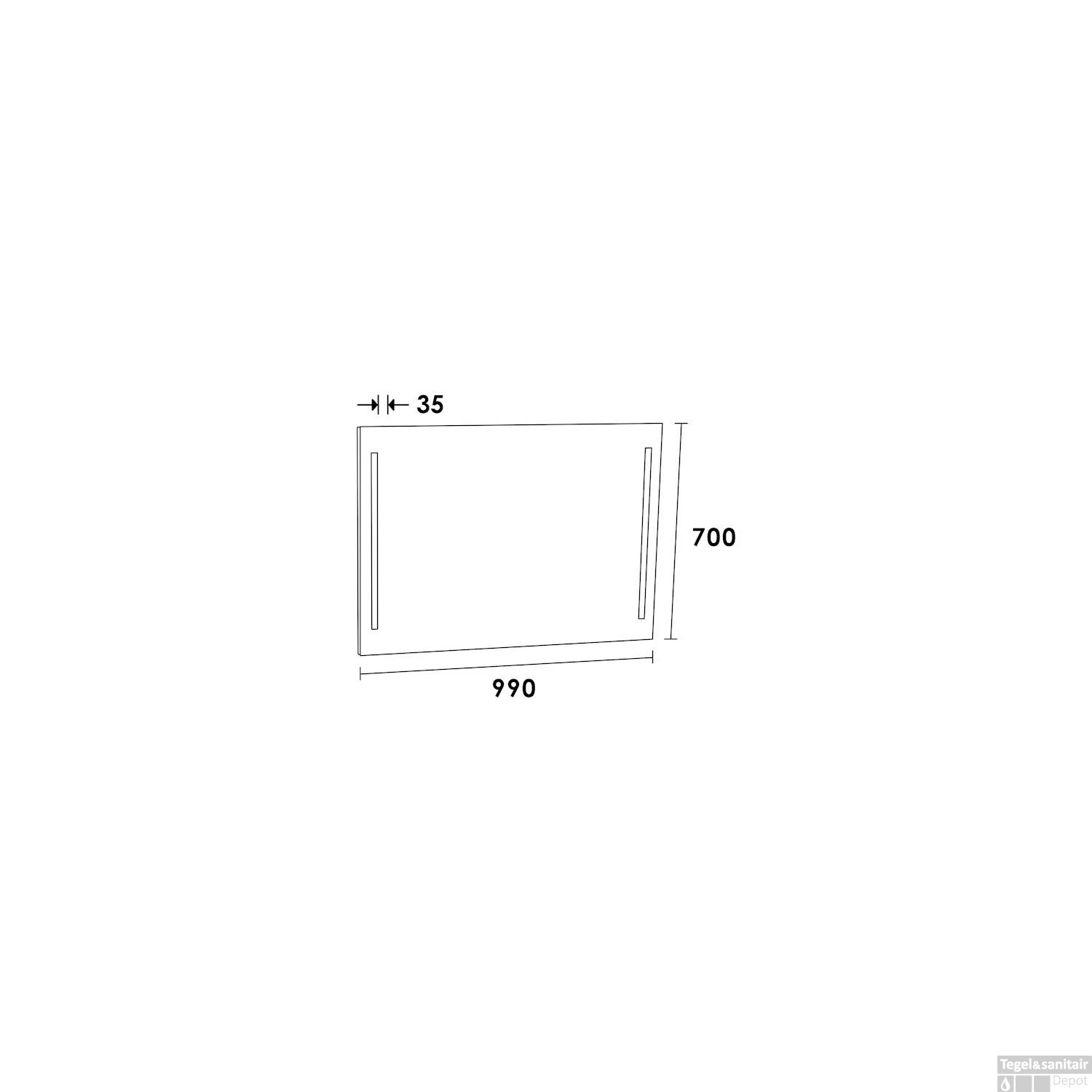 Spiegel Deline 100cm Incl LED Verlichting 2 Spiegel Deline 100cm Incl LED Verlichting - Afbeelding 2