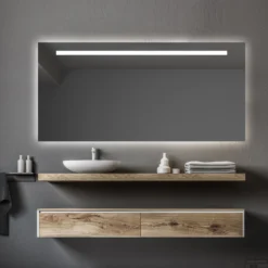 Spiegel Gliss Design Horizontaal Led Standaard Verlichting 140cm -Zalig Baden Verkoopwinkel spiegel gliss design horizontaal led standaard verlichting sfeer3 7