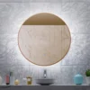 Spiegel Gliss Design Oko Koper Rond LED Verlichting 100 Cm