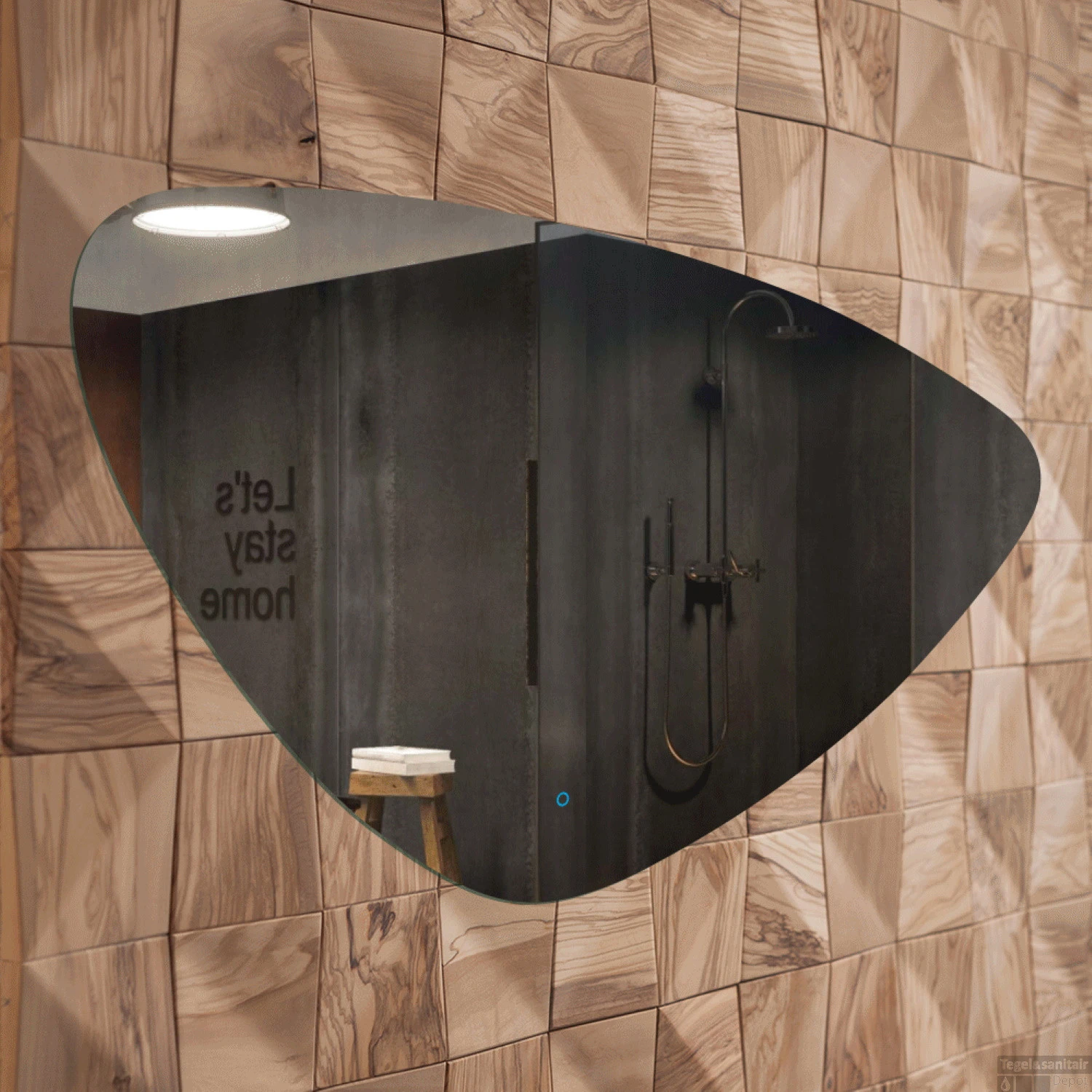 Spiegel Gliss Design Strano Organic Framework Rond Verlichting 100cm - Afbeelding 2