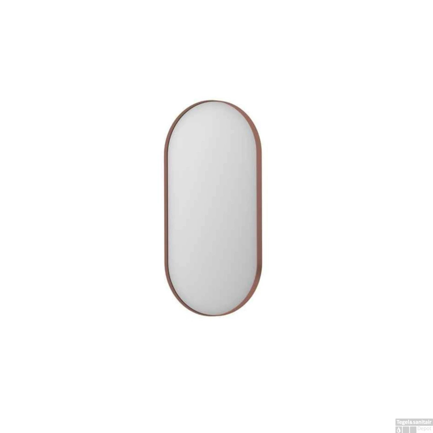 Spiegel Ink SP20 Ovaal In Stalen Kader 40 X 4 X 80 Cm Geborsteld Koper