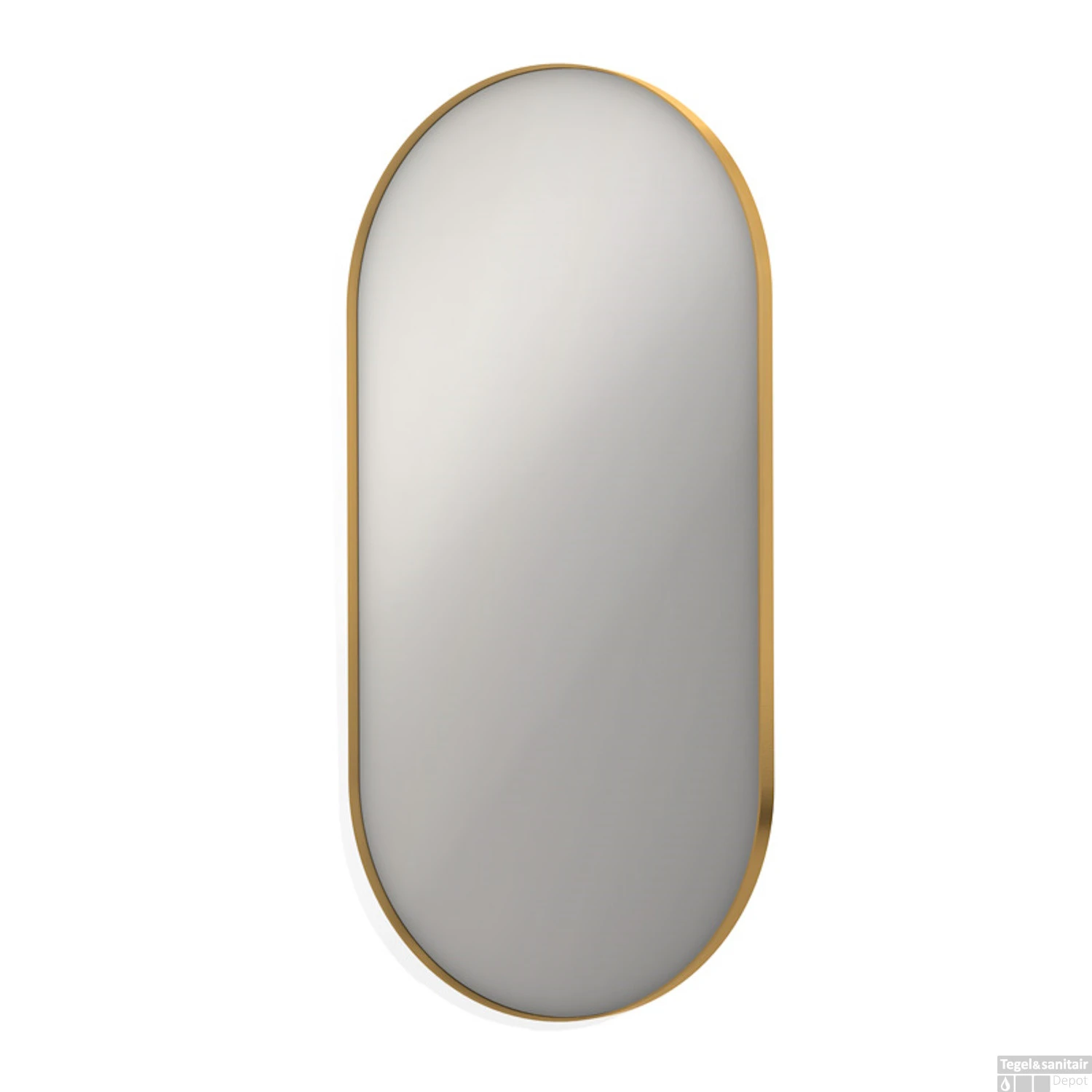 Spiegel Ink SP20 Ovaal In Stalen Kader 60 X 4 X 120 Cm Mat Goud 1 Spiegel Ink SP20 Ovaal In Stalen Kader 60 X 4 X 120 Cm Mat Goud