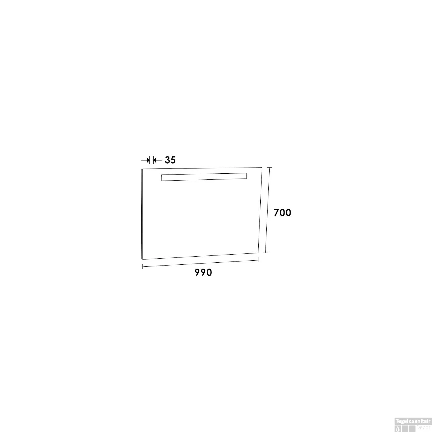 Spiegel Light 100cm Incl LED Verlichting 2 Spiegel Light 100cm Incl LED Verlichting - Afbeelding 2