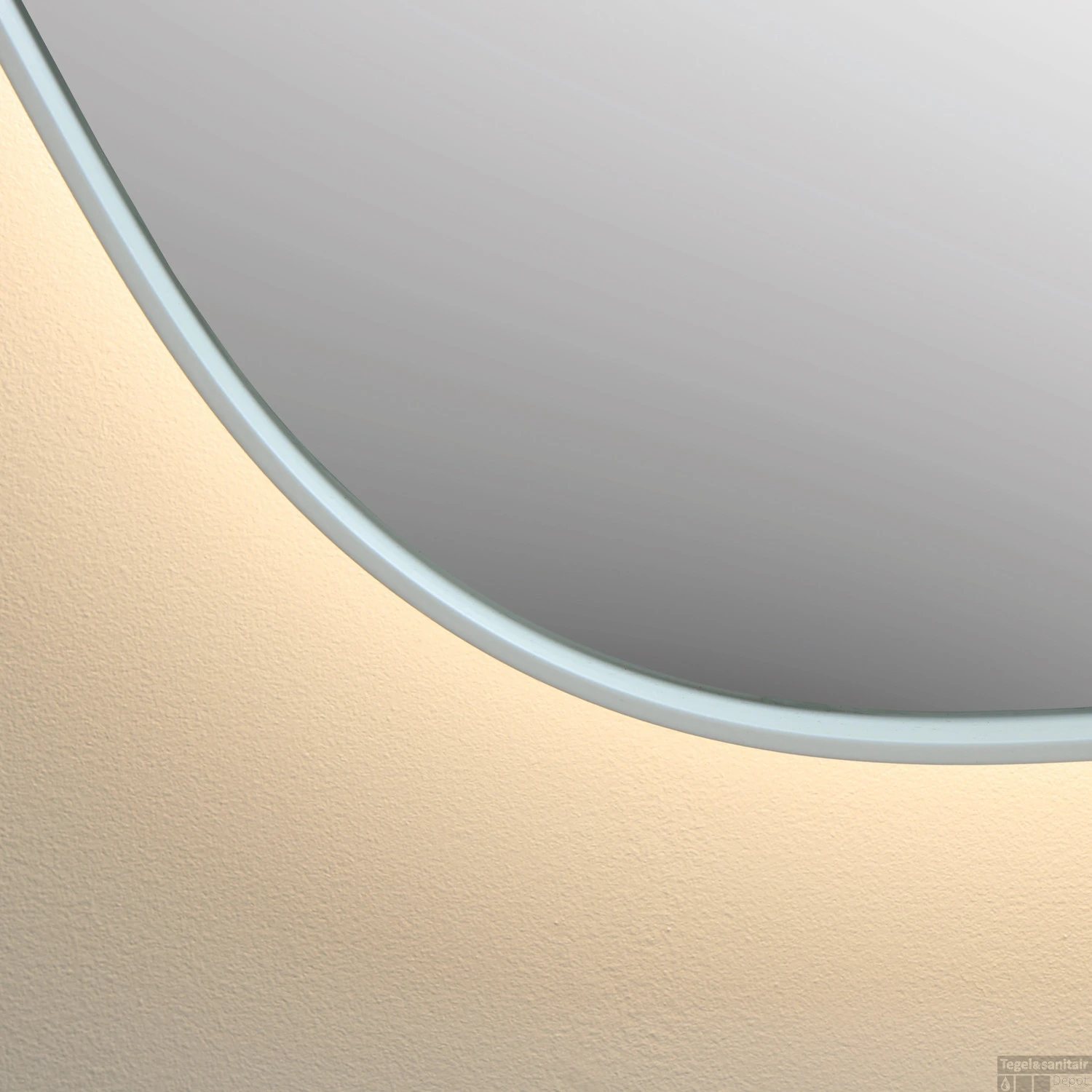 Spiegel Organisch INK SP23 80x50 Cm Met Verlichting En Spiegelverwarming Rechts Geborsteld Koper - Afbeelding 3