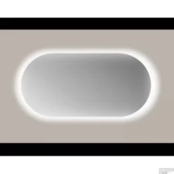 Spiegel Sanicare Q-Mirrors 100x70 Cm Ovaal Met Rondom LED Warm White En Afstandsbediening Incl. Ophangmateriaal