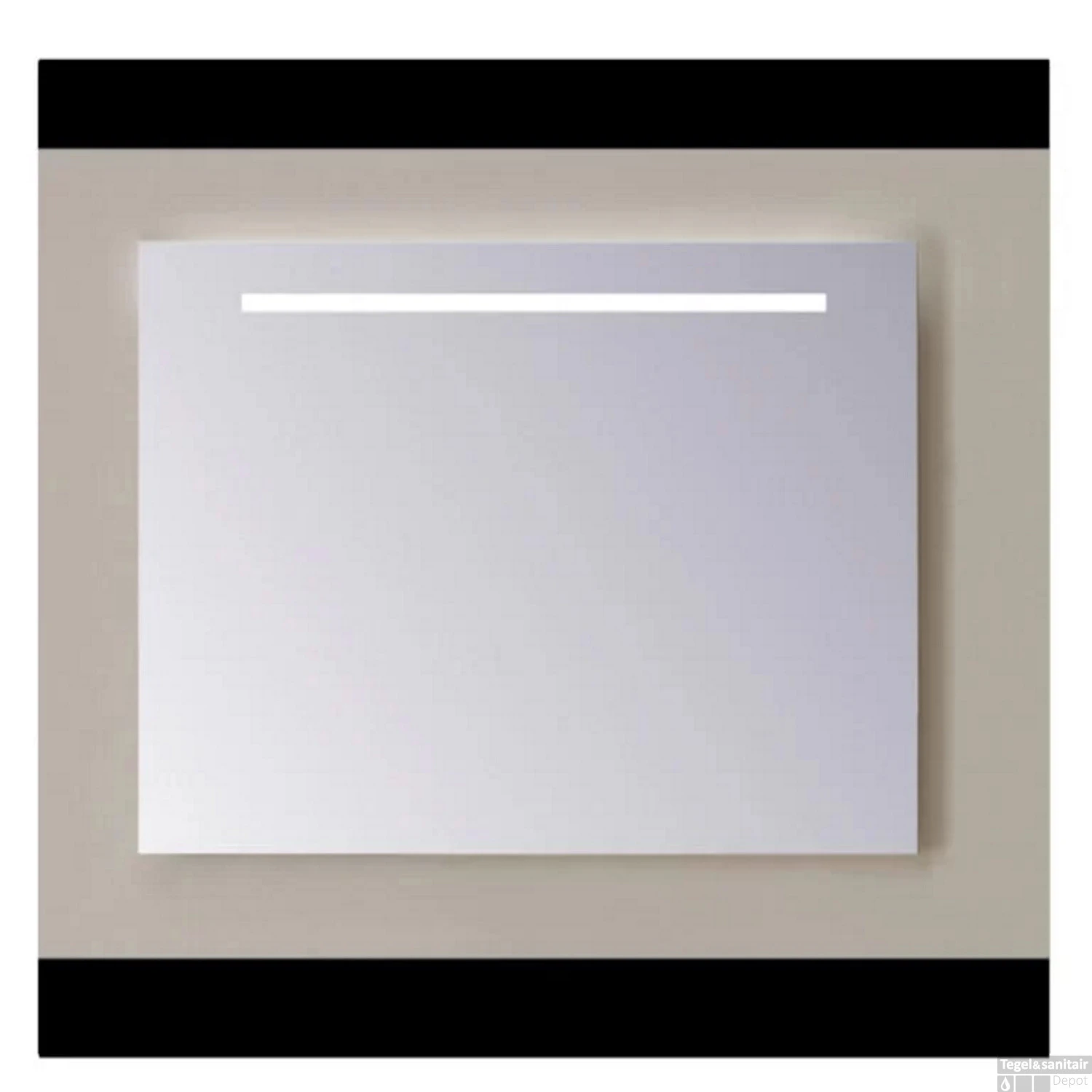 Spiegel Sanicare Q-Mirrors 75x60 Cm PP-Geslepen Vierkant Met Boven & Onder Gezandstraalde Strook LED Cold White Incl. Ophangmateriaal Zonder Schakelaar 1 Spiegel Sanicare Q-Mirrors 75x60 Cm PP-Geslepen Vierkant Met Boven & Onder Gezandstraalde Strook LED Cold White Incl. Ophangmateriaal Zonder Schakelaar