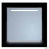 Spiegel Sanicare Q-Mirrors 90x70 Cm Vierkant Met Aan De Bovenkant & Onderzijde LED Cold White, Omlijsting Aluminium Incl. Ophangmateriaal Met Afstandsbediening