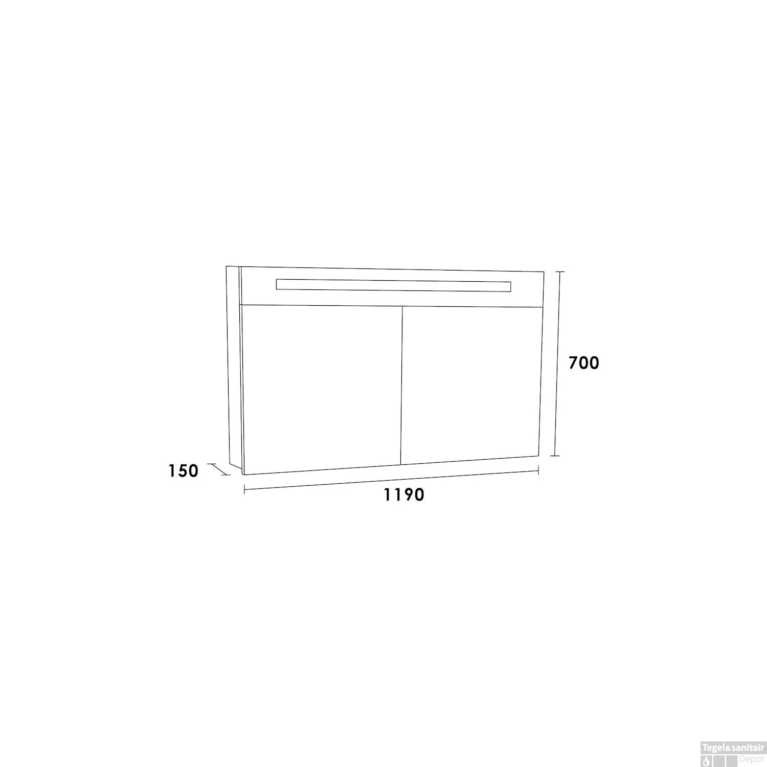 Spiegelkast 2.0 120 Cm Black Wood 2 Spiegelkast 2.0 120 Cm Black Wood - Afbeelding 2
