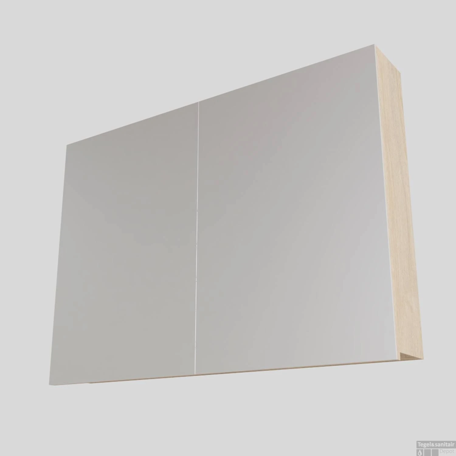 Spiegelkast Boss & Wessing Cube 100x70x16 Cm 2 Deuren Washed Oak 4 Spiegelkast Boss & Wessing Cube 100x70x16 Cm 2 Deuren Washed Oak - Afbeelding 4