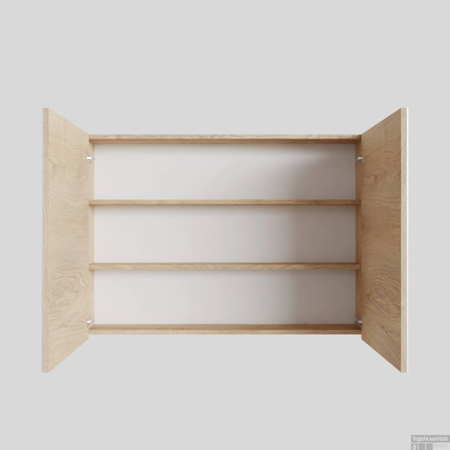 Spiegelkast Boss & Wessing Cube 100x70x16 Cm 2 Deuren Washed Oak 1 Spiegelkast Boss & Wessing Cube 100x70x16 Cm 2 Deuren Washed Oak