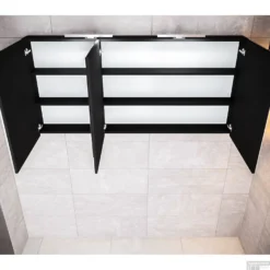 Spiegelkast Boss & Wessing Cube 150x70x16 Cm Mat Zwart Urban (3 Deuren) 7 Spiegelkast Boss & Wessing Cube 150x70x16 Cm Mat Zwart Urban (3 Deuren) -Zalig Baden Verkoopwinkel spiegelkast boss wessing cube 150x70x16 cm mat zwart detail