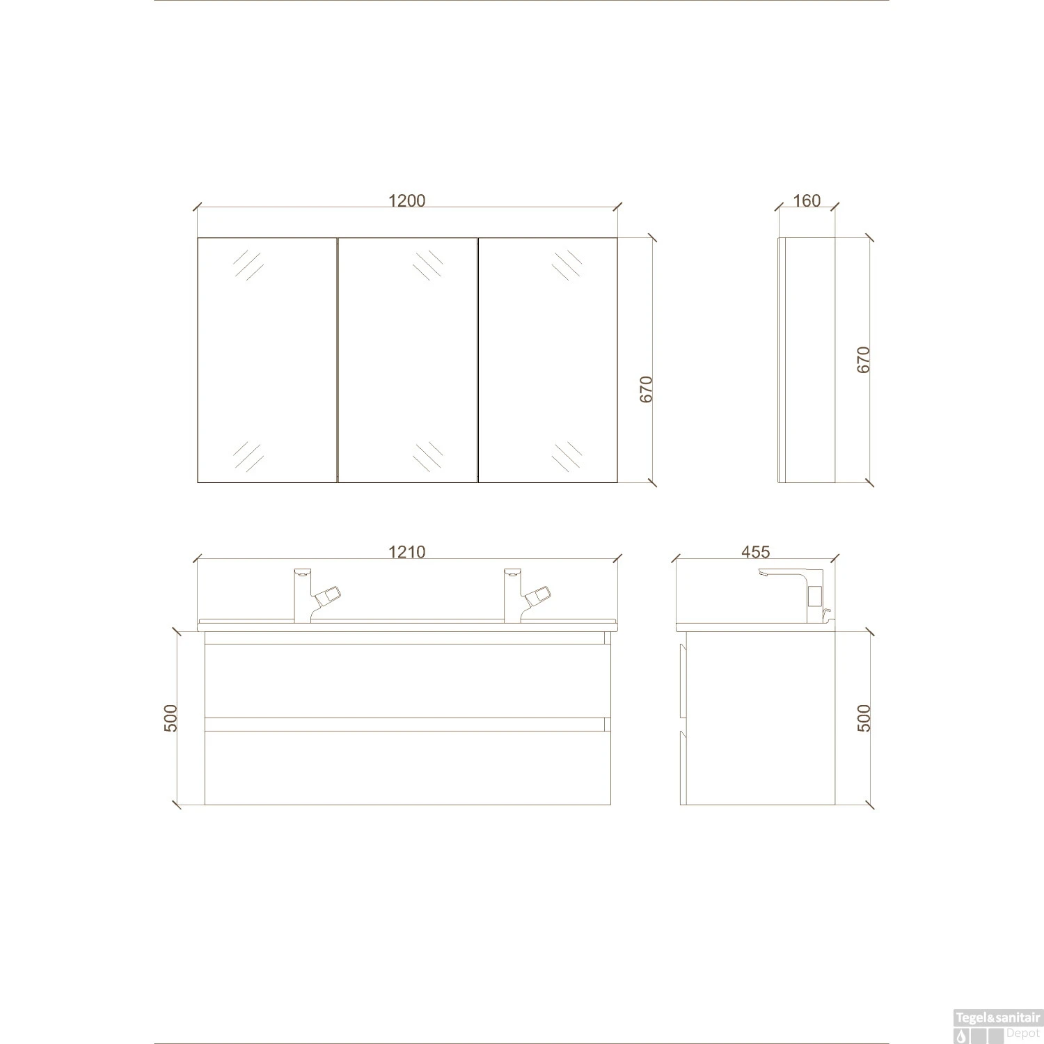 Spiegelkast Boss & Wessing Sally 120 Cm Aluminium 2 Spiegelkast Boss & Wessing Sally 120 Cm Aluminium - Afbeelding 2