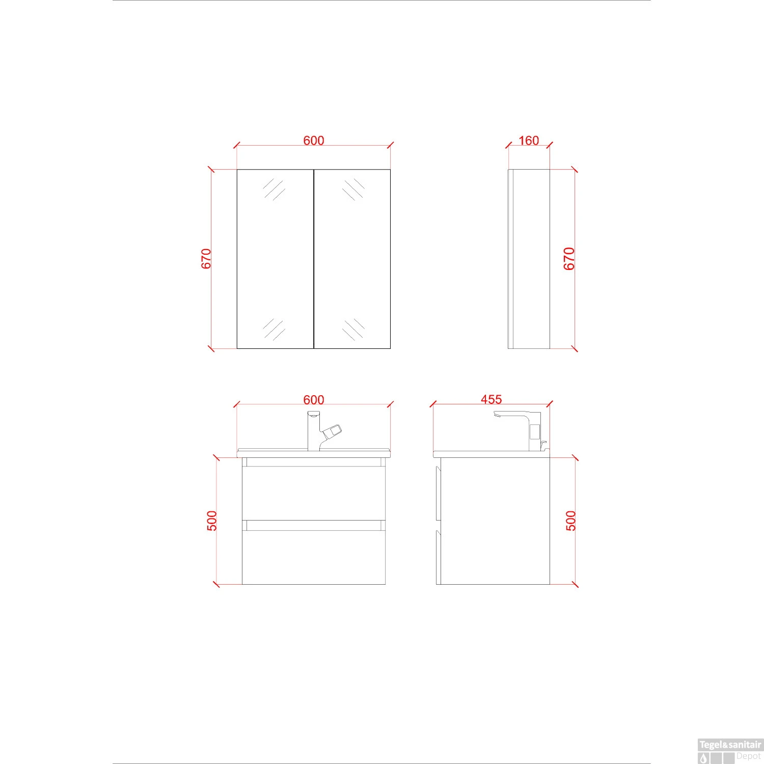 Spiegelkast Boss & Wessing Sally 60 Cm Aluminium 2 Spiegelkast Boss & Wessing Sally 60 Cm Aluminium - Afbeelding 2