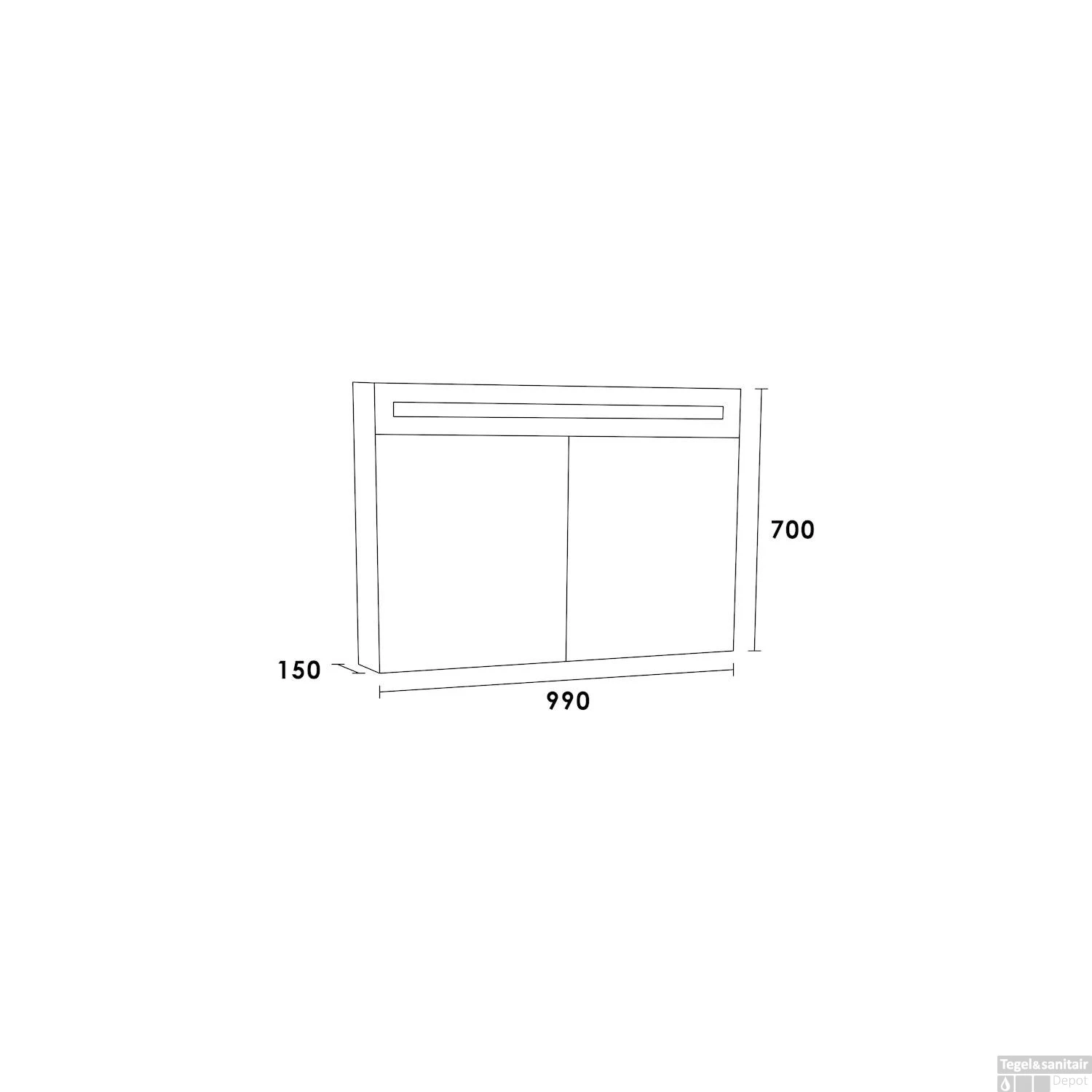 Spiegelkast Double Face EX 100 Taupe 2 Spiegelkast Double Face EX 100 Taupe - Afbeelding 2