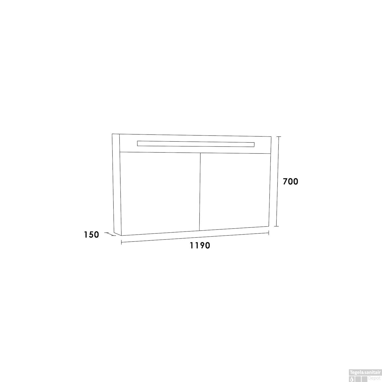 Spiegelkast Double Face Exclusive Line 120cm Mat Wit 2 Spiegelkast Double Face Exclusive Line 120cm Mat Wit - Afbeelding 2