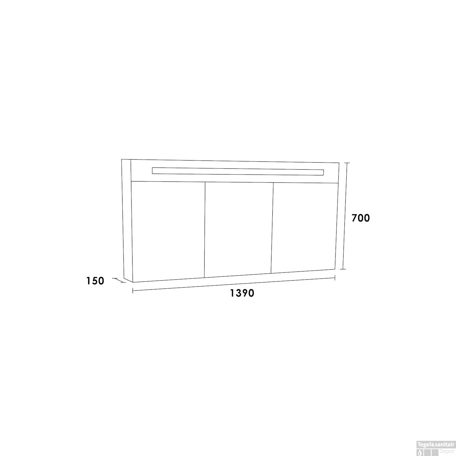Spiegelkast Double Face Exclusive Line 140cm Hoogglans Wit 2 Spiegelkast Double Face Exclusive Line 140cm Hoogglans Wit - Afbeelding 2