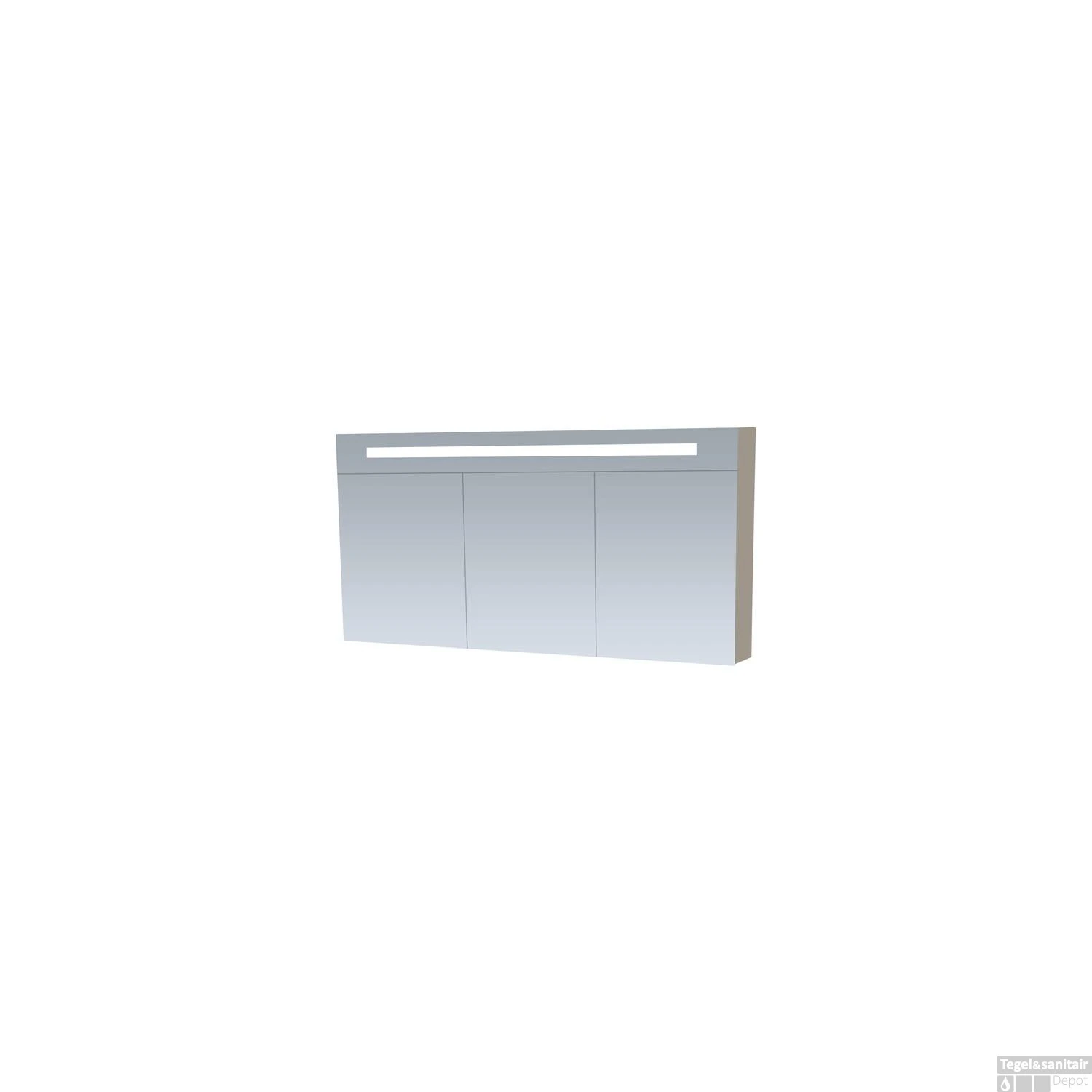 Spiegelkast Double Face Exclusive Line 140cm Hoogglans Taupe 1 Spiegelkast Double Face Exclusive Line 140cm Hoogglans Taupe