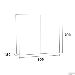 Spiegelkast Dual Exclusive Line 80cm Hoogglans Wit -Zalig Baden Verkoopwinkel spiegelkast dual exclusive line 80cm tech