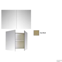 Spiegelkast Sanicare Qlassics 100 Cm 2 Deuren Grey-Wood -Zalig Baden Verkoopwinkel spiegelkast sanicare qlassics 100 cm 2 deuren grey wood detail