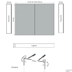 Spiegelkast Sanicare Qlassics 100 Cm 2 Deuren Grey-Wood -Zalig Baden Verkoopwinkel spiegelkast sanicare qlassics 100 cm 2 deuren grey wood tech