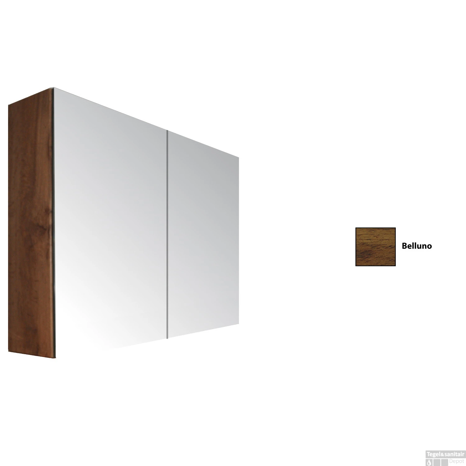 Spiegelkast Sanicare Qlassics 120 Cm 2 Spiegeldeuren Belluno Eiken