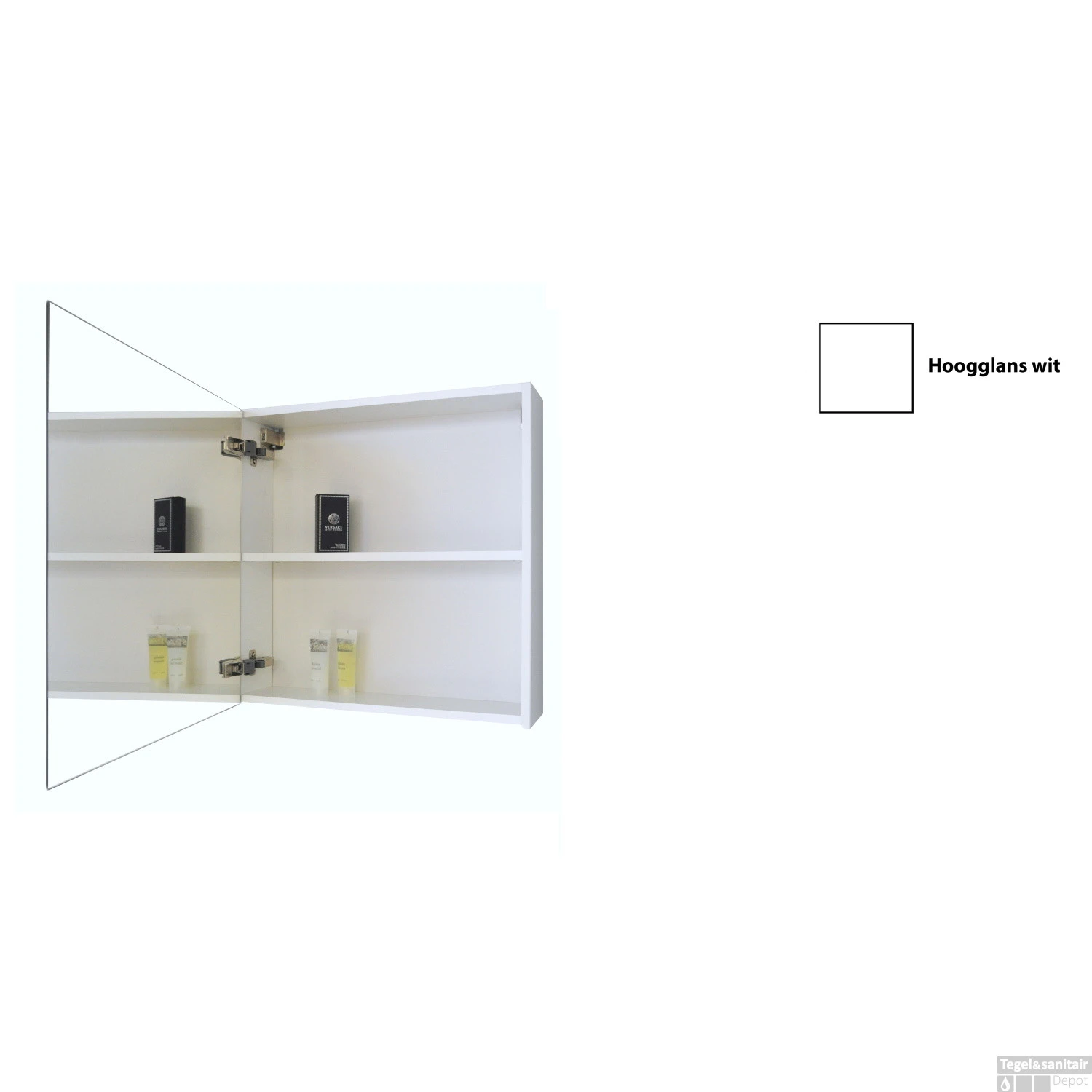 Spiegelkast Sanicare Qlassics 60 Cm 1 Deur Hoogglans Wit 2 Spiegelkast Sanicare Qlassics 60 Cm 1 Deur Hoogglans Wit - Afbeelding 2