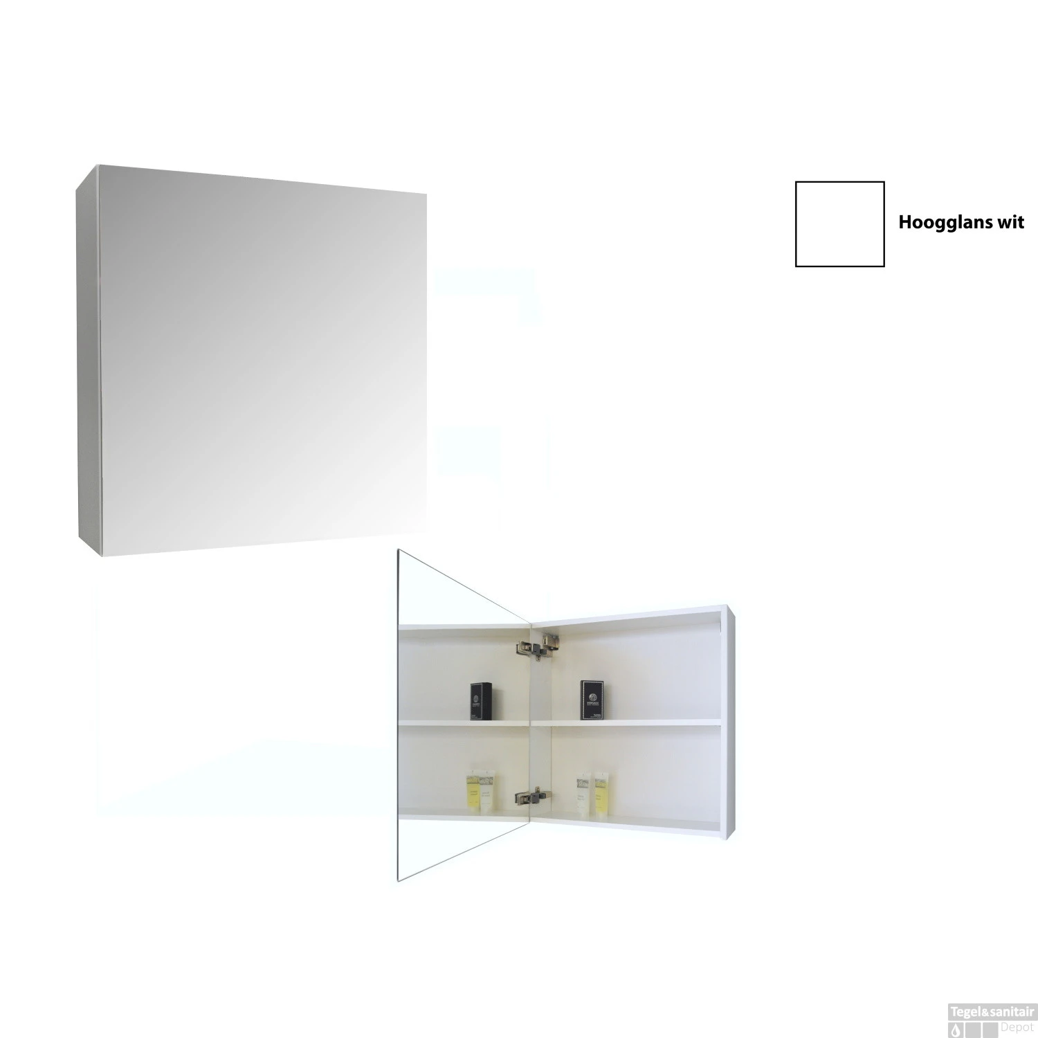 Spiegelkast Sanicare Qlassics 60 Cm 1 Deur Hoogglans Wit 3 Spiegelkast Sanicare Qlassics 60 Cm 1 Deur Hoogglans Wit - Afbeelding 3