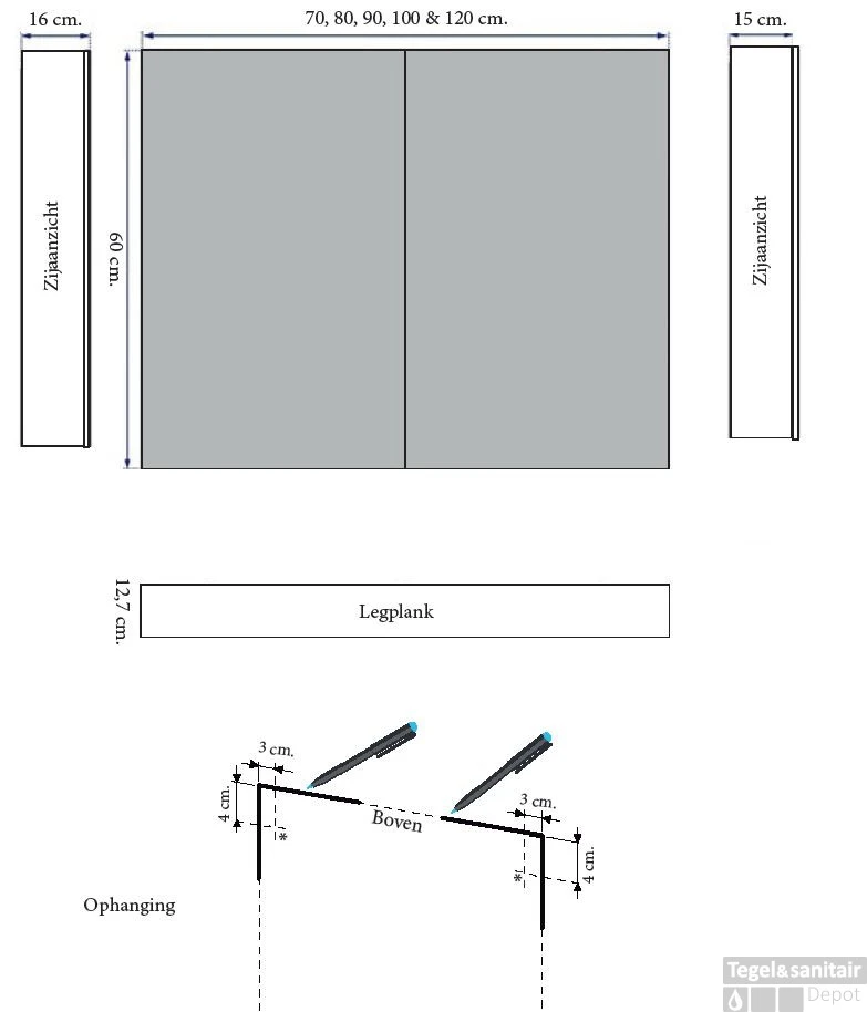 Spiegelkast Sanicare Qlassics 70 Cm 2 Deuren Hoogglans Wit 6 Spiegelkast Sanicare Qlassics 70 Cm 2 Deuren Hoogglans Wit - Afbeelding 6