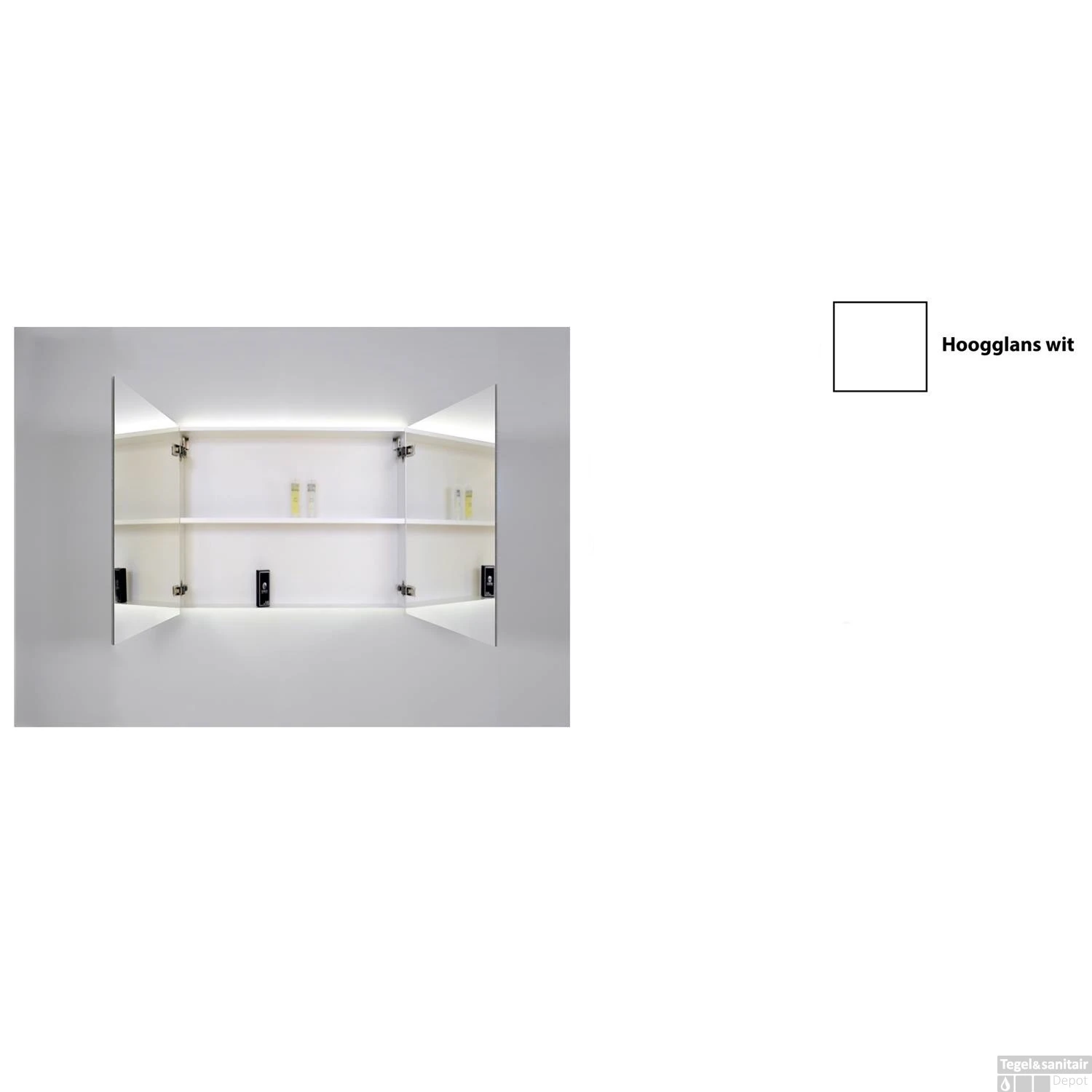 Spiegelkast Sanicare Qlassics Ambiance 100 Cm 2 Deuren Hoogglans Wit 3 Spiegelkast Sanicare Qlassics Ambiance 100 Cm 2 Deuren Hoogglans Wit - Afbeelding 3