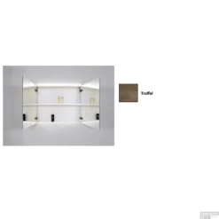 Spiegelkast Sanicare Qlassics Ambiance 100 Cm 2 Deuren Truffel -Zalig Baden Verkoopwinkel spiegelkast sanicare qlassics ambiance 100 cm 2 deuren truffel detail1