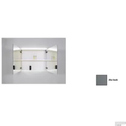 Spiegelkast Sanicare Qlassics Ambiance 70 Cm 2 Deuren Alu-Look -Zalig Baden Verkoopwinkel spiegelkast sanicare qlassics ambiance 70 cm 2 deuren alu look detail1