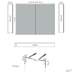 Spiegelkast Sanicare Qlassics Ambiance 70 Cm 2 Deuren Alu-Look -Zalig Baden Verkoopwinkel spiegelkast sanicare qlassics ambiance 70 cm 2 deuren alu look tech 1