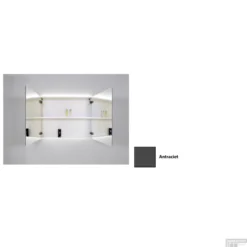 Spiegelkast Sanicare Qlassics Ambiance 70 Cm 2 Deuren Antraciet -Zalig Baden Verkoopwinkel spiegelkast sanicare qlassics ambiance 70 cm 2 deuren antraciet detail1