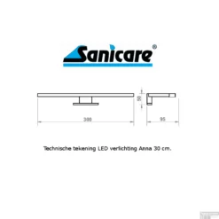 Spiegelverlichting Sanicare LED Anna 30 Cm Mat Zwart -Zalig Baden Verkoopwinkel spiegelverlichting sanicare led anna 30 cm mat zwart tech