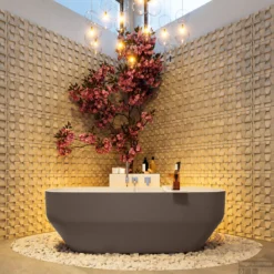 STONE Vrijstaand Bad 170x75cm Kleur Smoke / Talc -Zalig Baden Verkoopwinkel stone 3 00007