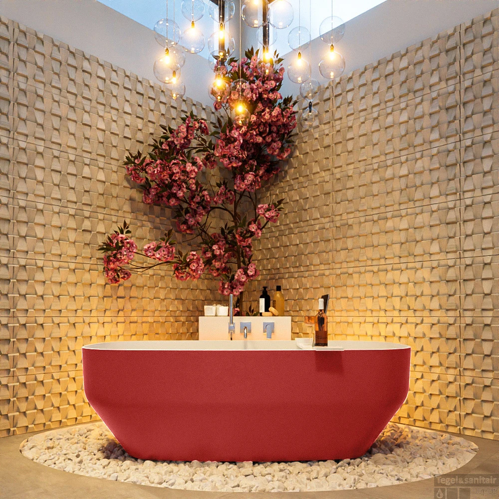 STONE Vrijstaand Bad 170x75cm Kleur Fire / Talc 4 STONE Vrijstaand Bad 170x75cm Kleur Fire / Talc - Afbeelding 4